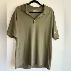 Nike Golf tour performance Dri-Fit Golf Polo Shirt Olive Green Men's Large